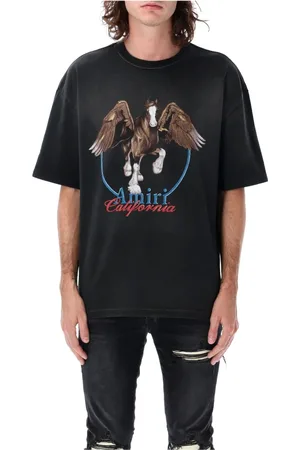 AMIRI Tops, Heren, Zwart, XL, Katoen, Vintage Pegasus T-shirt