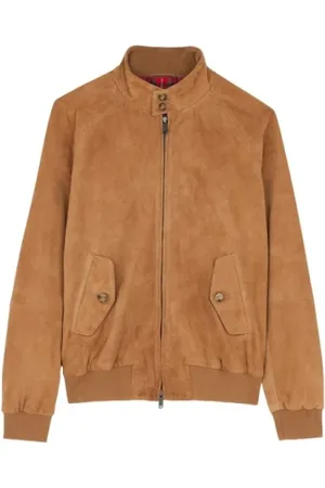 Baracuta Jassen, Heren, Bruin, 3Xs, Suede Tobacco Jas