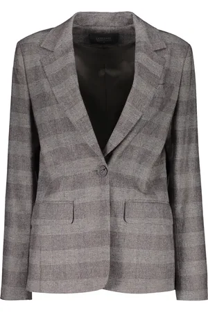LORENA ANTONIAZZI Jassen, Dames, Grijs, S, Wol, Wollen Blazer Reverskraag Stijlvol Ontwerp