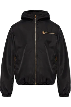 VERSACE Jassen, Heren, Zwart, XL, Nylon, Jas met logo