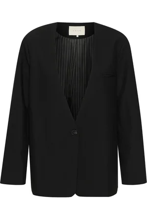 Kaffe Jassen, Dames, Zwart, 3Xl, Klassieke Boxy Blazer Zwart Diep