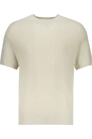 Neil Barrett Tops, Heren, , XL, Geribbelde Gebreide T-shirt