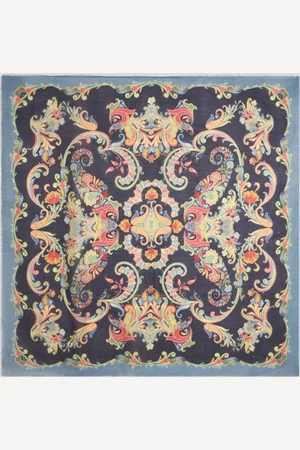 Etro Accessoires, Dames, Veelkleurig, ONE Size, Kasjmier, Bloemen Paisley Kasjmier Zijden Sjaal