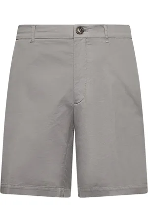 Brunello Cucinelli Korte broeken, Heren, Grijs, XL, Katoen, Groene Katoenen Gabardine Regular Fit Broek