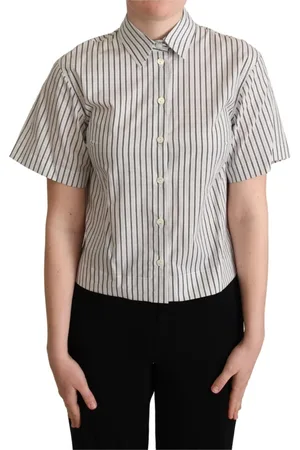 Dolce & Gabbana Blouses & Shirts, Dames, Veelkleurig, XS, Katoen, Monochroom Gestreept Poloshirt