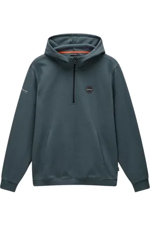 Napapijri Sweatshirts & Hoodies, Heren, Groen, M, Stijlvolle hoodies met badge detail