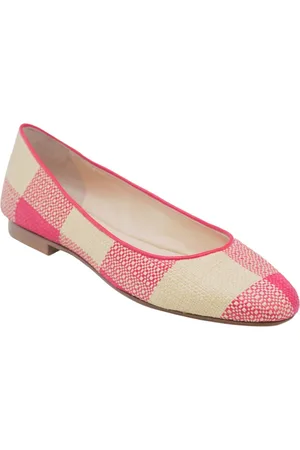 Prosperine Schoenen, Dames, Veelkleurig, 41 EU, Geruite Ronde Neus Ballerina Schoenen