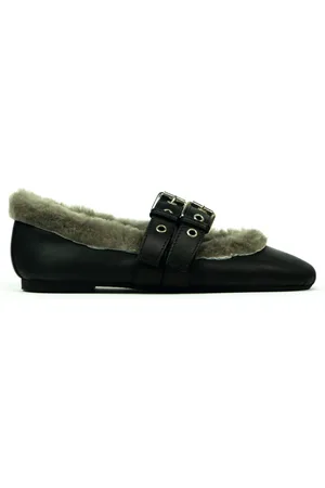 Prosperine Schoenen, Dames, Zwart, 39 EU, Pluche Ballerina Schoenen