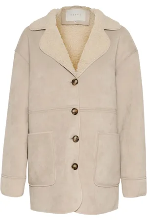 Kaffe Mantels, Dames, Grijs, S, Polyester, Veergrijze Jasjas