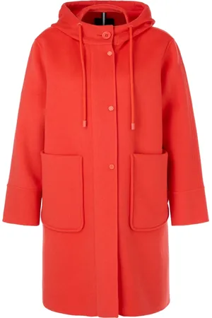 Marc Cain Mantels, Dames, Rood, M, Wol, Gewatteerde jas met rits