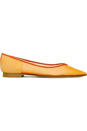 Prosperine Schoenen, Dames, Oranje, 40 EU, Oranje Mesh Ballerina Schoenen