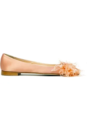 Prosperine Schoenen, Dames, Roze, 40 EU, Satijn, Satin Ballerina met Veren