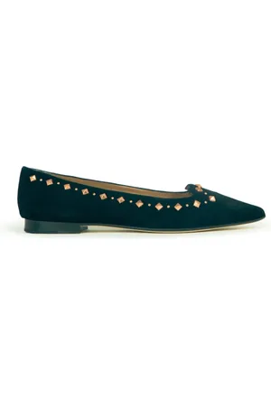 Prosperine Schoenen, Dames, Zwart, 36 EU, Suède, Gestikte dames ballerina schoenen