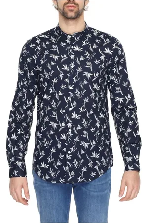 Antony Morato Overhemden, Heren, Blauw, L, Katoen, Katoenen Lange Mouwen Shirt Lente/Zomer Collectie