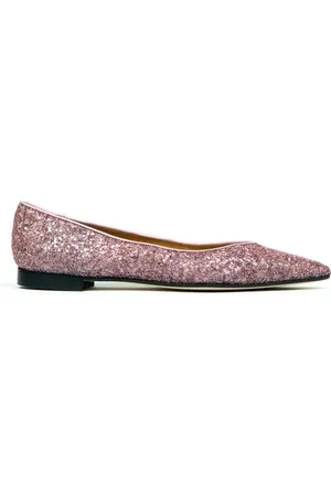Prosperine Schoenen, Dames, Roze, 37 EU, Puntige Neus Leren Ballerina Schoenen