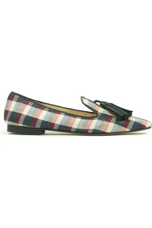 Prosperine Schoenen, Dames, Veelkleurig, 36 EU, Tartan Ballerina Slipper met Kwastjes