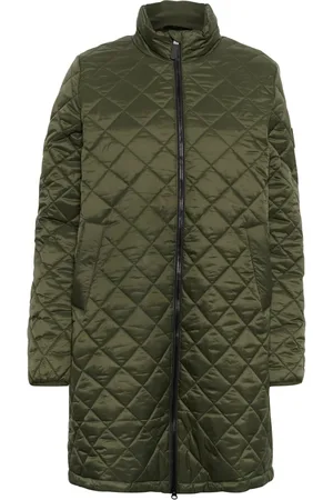 Kaffe Jassen, Dames, Groen, 2Xl, Gewatteerde Lange Jas Grape Leaf