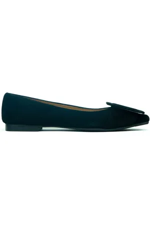 Prosperine Schoenen, Dames, Zwart, 38 EU, Suède, Suède Ballerina met Accessoire