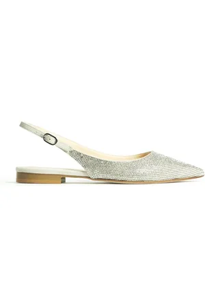 Prosperine Schoenen, Dames, Grijs, 39 EU, Kristallen ballerina met hielband
