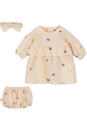 Konges Sløjd Interieur, unisex, , ONE Size, Katoen, Poppen set: jurk, slip en hoofdband