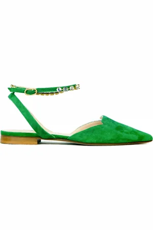 Prosperine Schoenen, Dames, Groen, 37 EU, Suède, Suede Slingback Schoenen