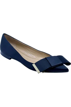 Prosperine Schoenen, Dames, Zwart, 38 EU, Satijn, Satijnen puntige ballerina met strik