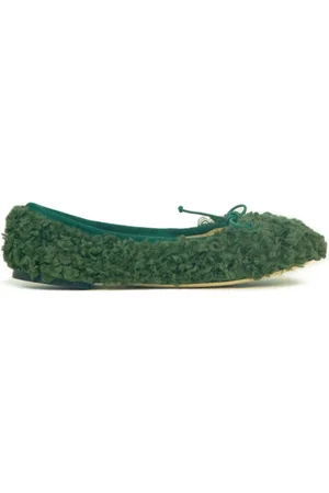 Prosperine Schoenen, Dames, Groen, 38 EU, Eco Peluche Ballerina Schoenen