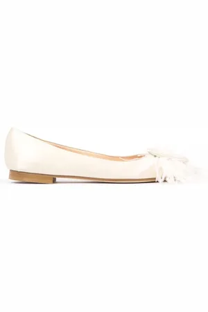 Prosperine Schoenen, Dames, , 39 EU, Satijn, Veren Satijnen Ballerina Schoenen