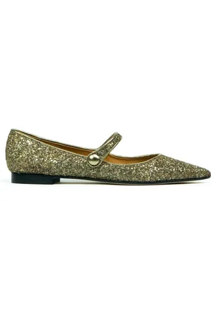 Prosperine Schoenen, Dames, Geel, 36 EU, Leren Ballerina Schoenen met Bandje