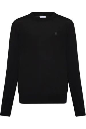 Burberry Truien, Heren, Zwart, XL, Wol, Wollen Trui