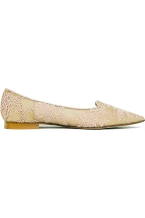 Prosperine Schoenen, Dames, Roze, 40 EU, Kanten Ballerina Schoenen