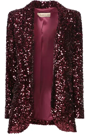 BLANCA Jassen, Dames, Bruin, L, Satijn, Paillet Bordeaux Jas Aw 24
