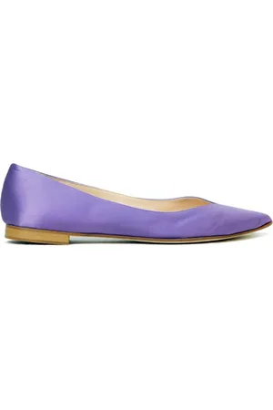 Prosperine Schoenen, Dames, Paars, 37 EU, Satijn, V-hals Ballerina Schoen