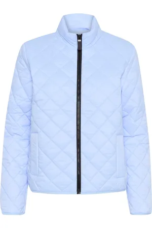 Kaffe Jassen, Dames, Blauw, L, Gewatteerde Windsurfer Jas met Zakken