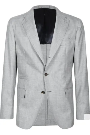ELEVENTY Jassen, Heren, Grijs, XL, Kasjmier, Cashmere Award Single-Breasted Jas