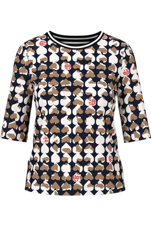 Marc Cain Tops, Dames, Veelkleurig, M, Katoen, T-shirt met Heartbreaker Print