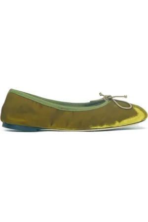 Prosperine Schoenen, Dames, Groen, 39 EU, Fluwelen Ballerina Schoenen Leren Zool