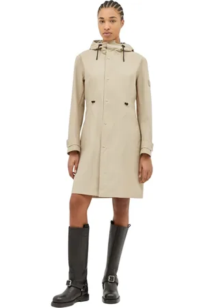 Burberry Mantels, Dames, , S, Logo Plaque Hooded Raincoat