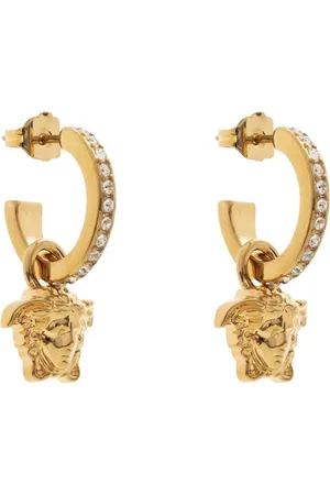 VERSACE Accessoires, unisex, Geel, ONE Size, Medusa hoofd oorbellen