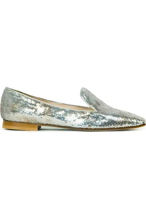 Prosperine Schoenen, Dames, Grijs, 37 EU, Pailletten, Comfort Ballerina Slipper Leren Zool