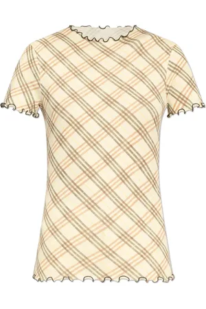 Burberry Tops, Dames, , M, Katoen, Top met Ruitpatroon