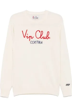 MC2 SAINT BARTH Truien, Heren, Wit, 2Xl, Witte Gebreide Crew Neck Sweater