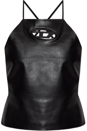 Diesel Tops, Dames, Zwart, 2Xs, Leer, Top L-Luvia