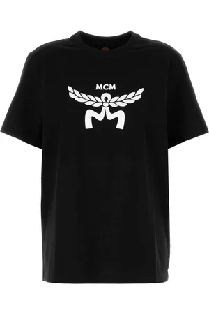 MCM Tops, Dames, Zwart, M, Katoen, Klassiek Zwart Katoenen T-shirt