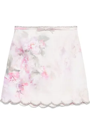 ZIMMERMANN Rokken, Dames, Roze, S, Linnen, Roze Rok met Afneembare Tailleband