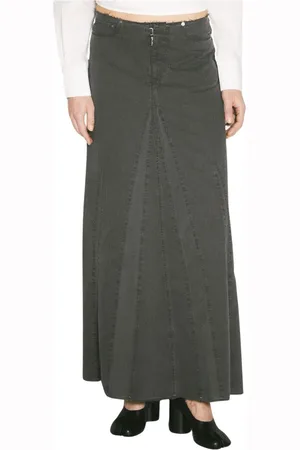 OUR LEGACY Rokken, Dames, Grijs, L, Katoen, Herringbone Maxi Rok