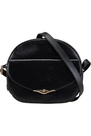 Cartier Pre-owned, Dames, Zwart, ONE Size, Leer, Tweedehands leren schoudertassen