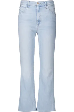 Mother Jeans, Dames, Blauw, W28, Ankle Fray Jeans in Lichtblauw