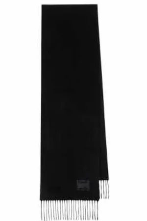 Paul Smith Accessoires, unisex, Zwart, ONE Size, Kasjmier, Zwarte Kasjmier Sjaal met Franjes