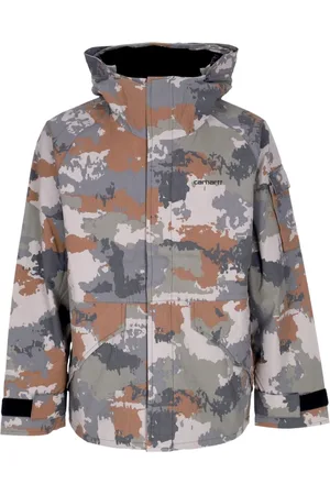 Carhartt Jassen, Heren, Veelkleurig, M, Katoen, Trail Print Lichtgewicht Jas met Fleece Voering